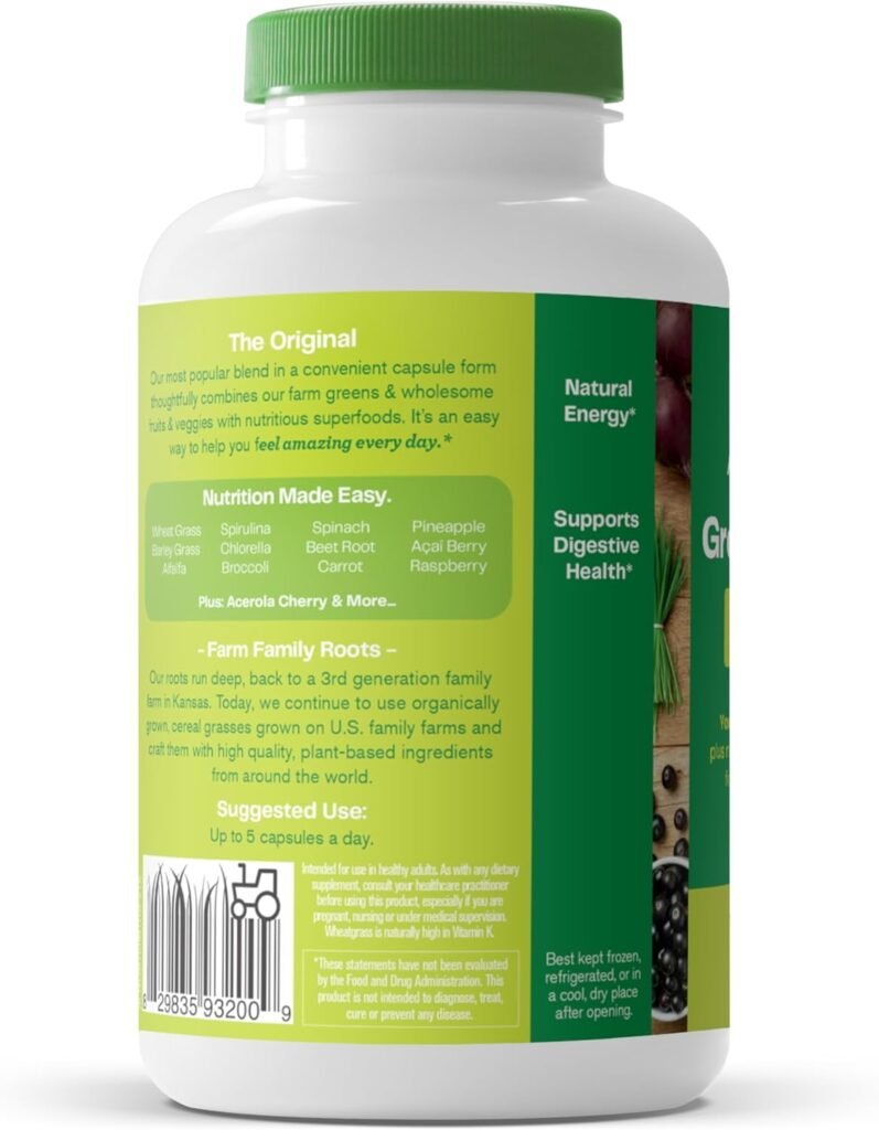 Amazing Grass Greens Superfood Powder: Greens Powder with Digestive Enzymes  Probiotics, Organic Spirulina, Chlorella, and Beet Root Powder, Original, 150 Count