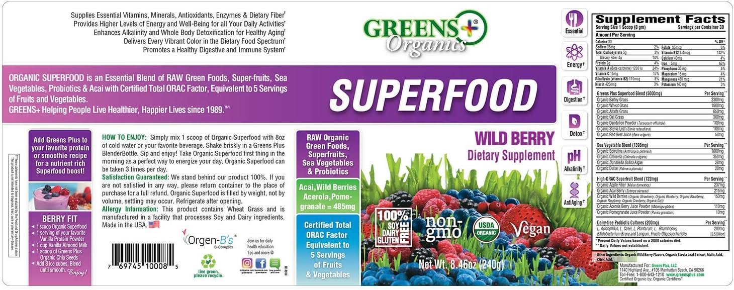 Greens+ Organic RAW Superfood Powder Review