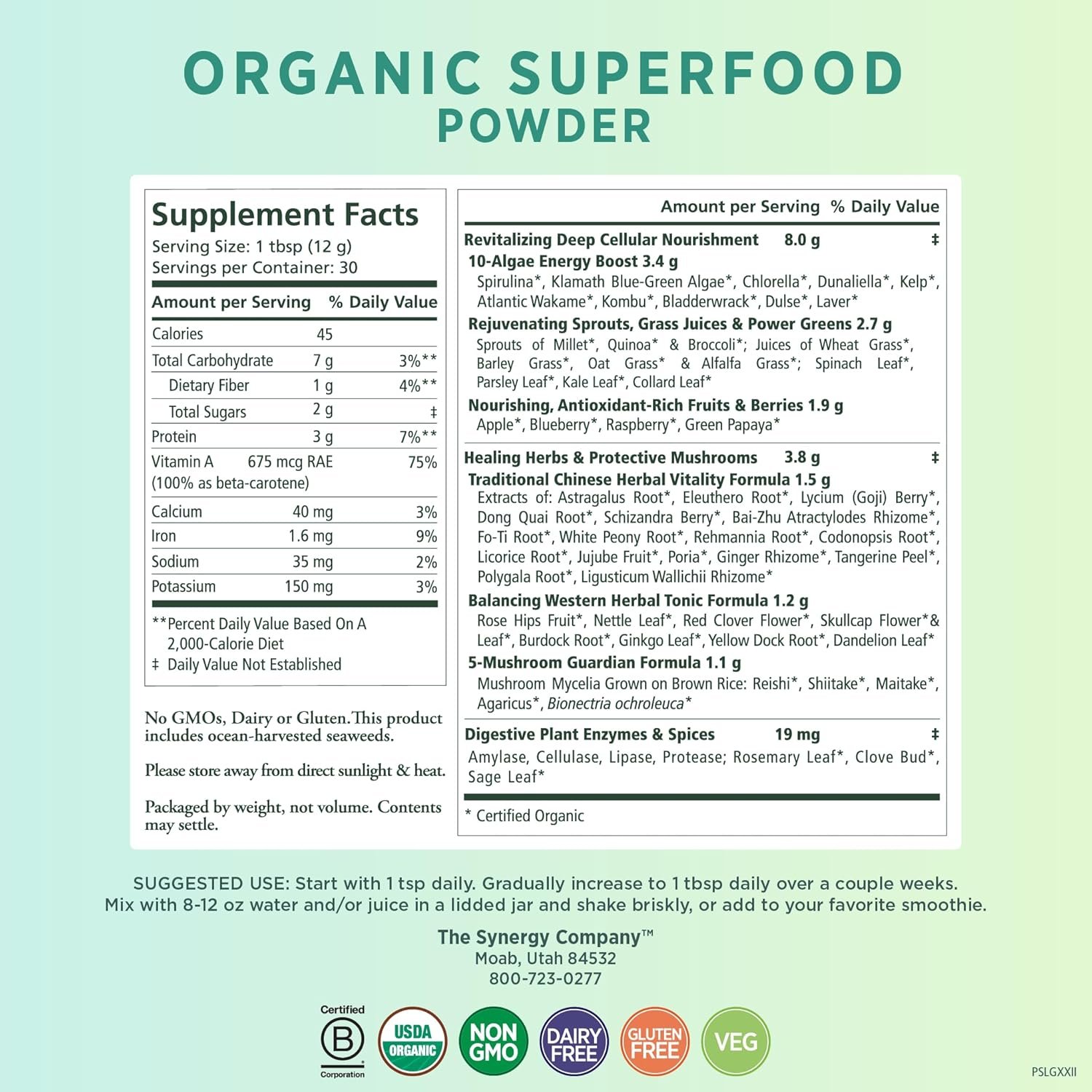 PURE SYNERGY Organic Superfood Powder Review