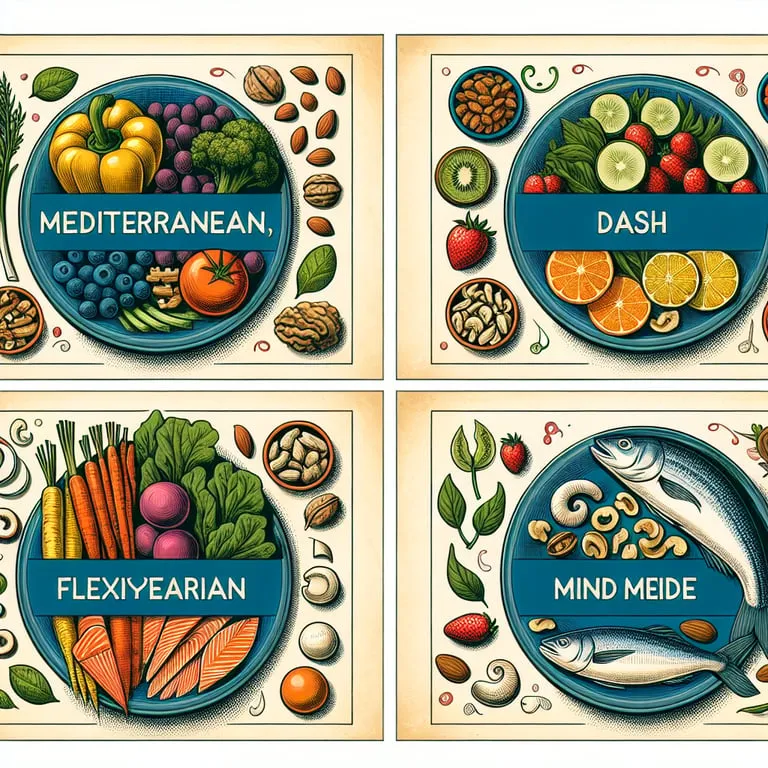 Healthy Diet Comparison Mediterranean, DASH, Flexitarian, MIND